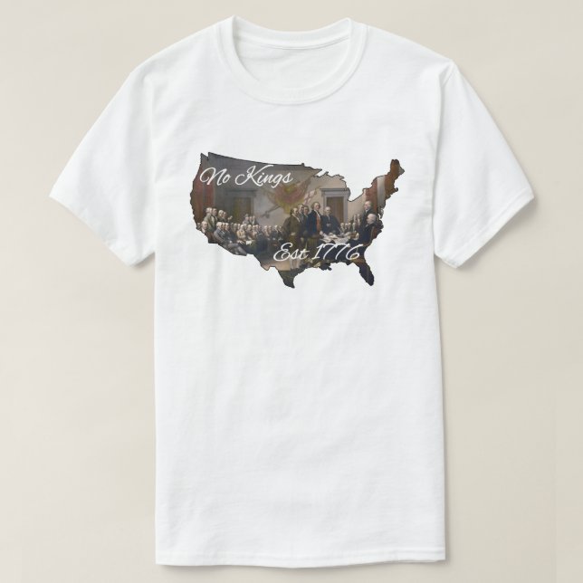 T-shirt America No Kings Est 1776 (Design devant)