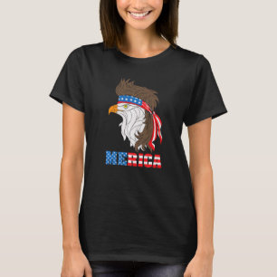 T-shirt America Patriotic Bald Eagle avec Mulle 4 juillet