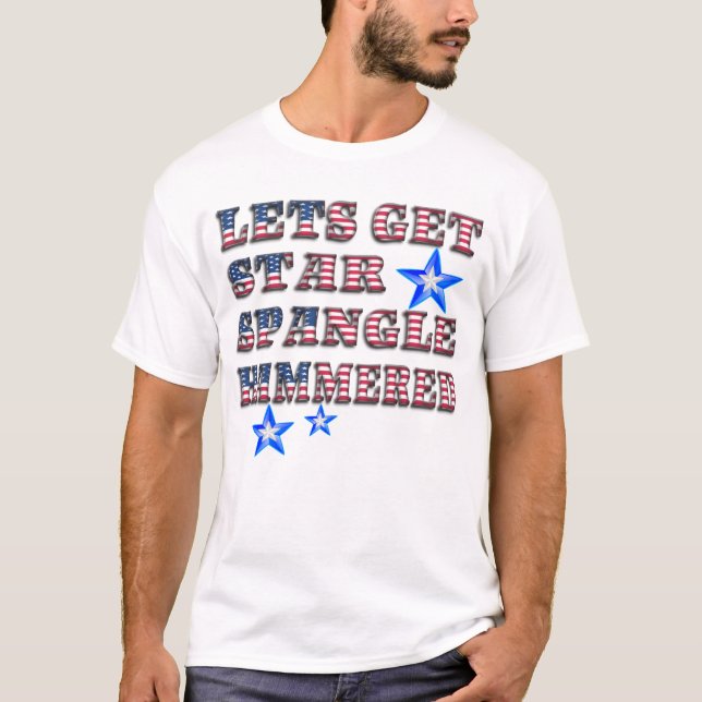 T-shirt America Patriotic Star Spangle Hammered Chemise (Devant)