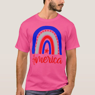 T-shirt America Rainbow Patriotic Pride 4 juillet USA