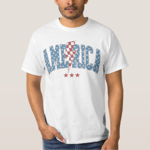 T-shirt America Retro Lighting Bolt Shirt USA Patriotic