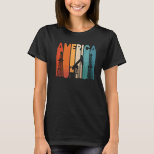 T-shirt America Retro Roughneck Huile ouvrier ouvrier de l