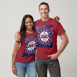 T-shirt America’s 250th Birthday Graphic Fireworks Burst R