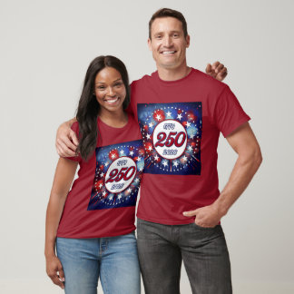 T-shirt America’s 250th Birthday Graphic Fireworks Burst W