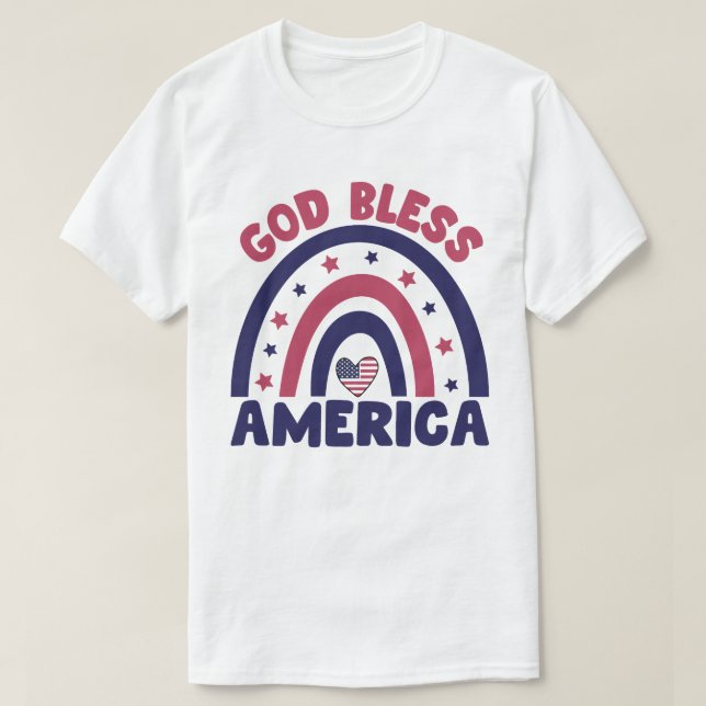 T-shirt america shirt god bless america 4th of july shirt, (Design devant)