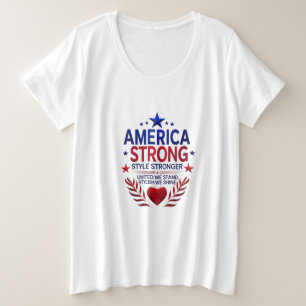 T-shirt America Strong Plus Size  