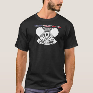 T-shirt America Table Tennis USA Drapeau Support Pong T