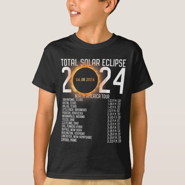 T-shirt America Tour 2024 Totalité Sur Le Retour Éclipse S (Devant)