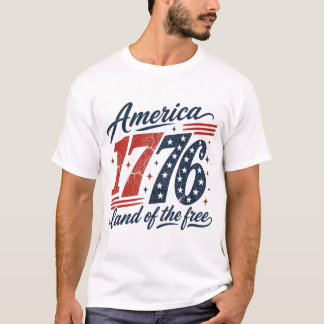 T-shirt Américain 1976 Terre De La Liberté