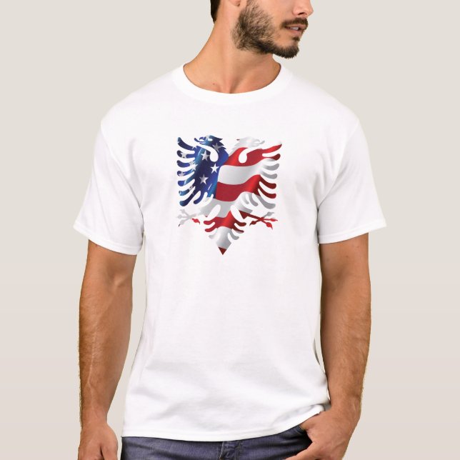 T-shirt Américain albanais Eagle (Devant)