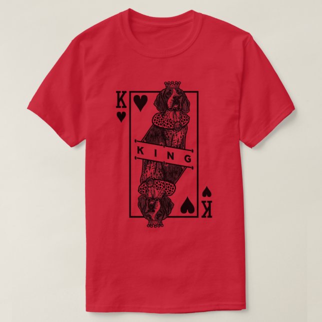 T-shirt Américain Anglais Coonhound King Of Hearts Redtick (Design devant)