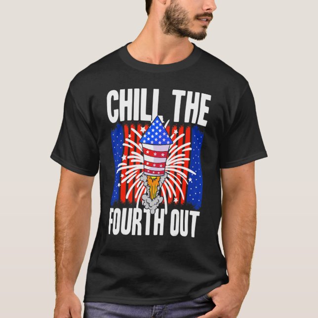 T-shirt Américain Chill Le Quatre En Dehors Usa 4ème Tee C (Devant)