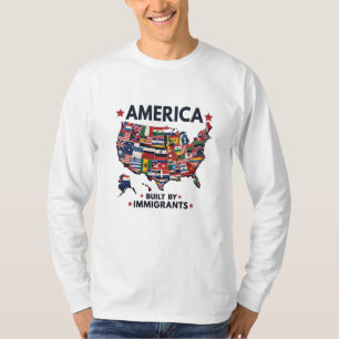 T-shirt Américain construit par Immigrants Patriotique Amé