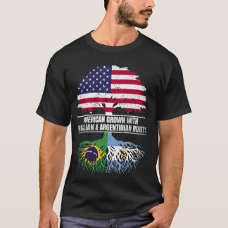 T-shirt Américain cultivé avec drapeau héritage Brésil Arg