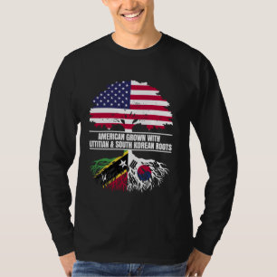 T-shirt Américain cultivé avec le drapeau Kittitian Racine