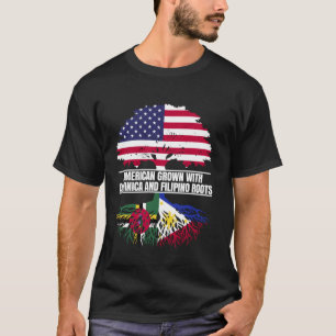 T-shirt Américain cultivé avec patrimoine du drapeau Domin