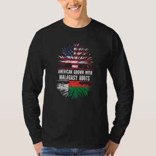 T-shirt Américain Cultivé Avec Racines Malgaches Drapeau U