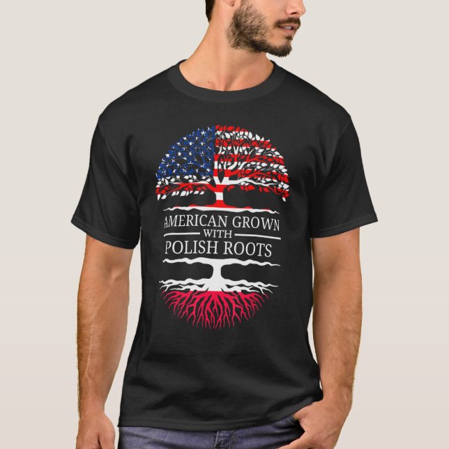 T-shirt Américain Cultivé Avec Racines Polonaises Usa Drap (Devant)