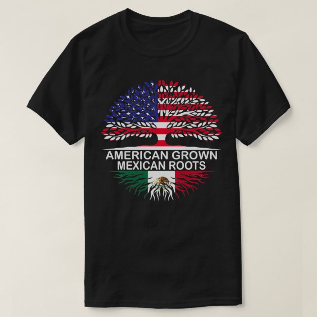 T-shirt Américain Cultivé Meican Roots Meico Drapeau Pullo (Design devant)