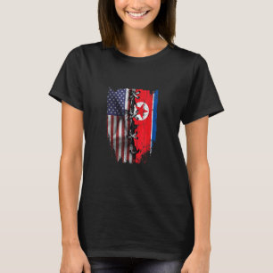T-shirt Américain cultivé racines nord-coréennes USA Corée