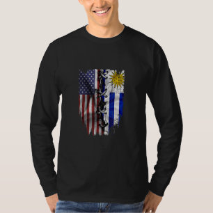 T-shirt Américain cultivé racines uruguayennes drapeau USA