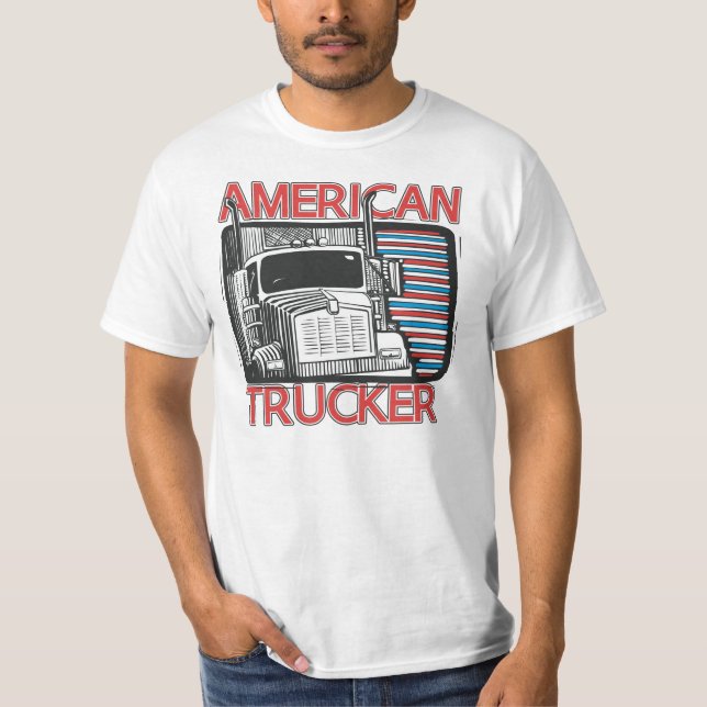 T-shirt américain de camionneur pour le chauffeur (Devant)