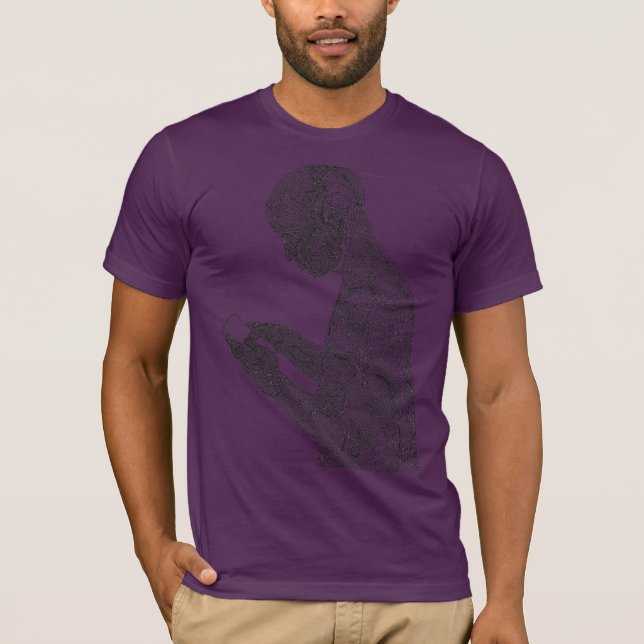 T-shirt américain de prière (aubergine) (Devant)
