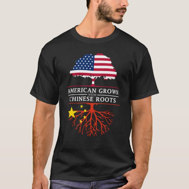 T-shirt Américain développé avec la conception de la Chine (Devant)