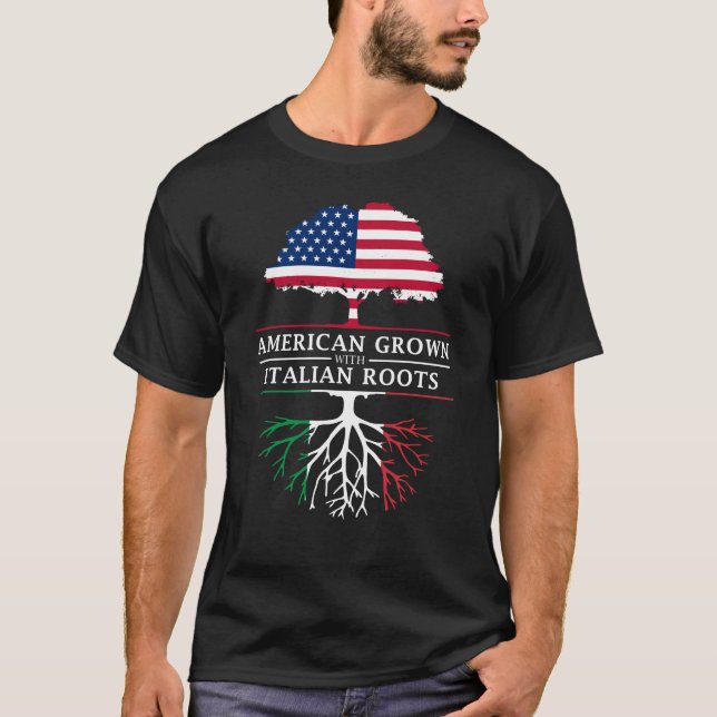 T-shirt Américain développé avec la conception de l'Italie (Devant)