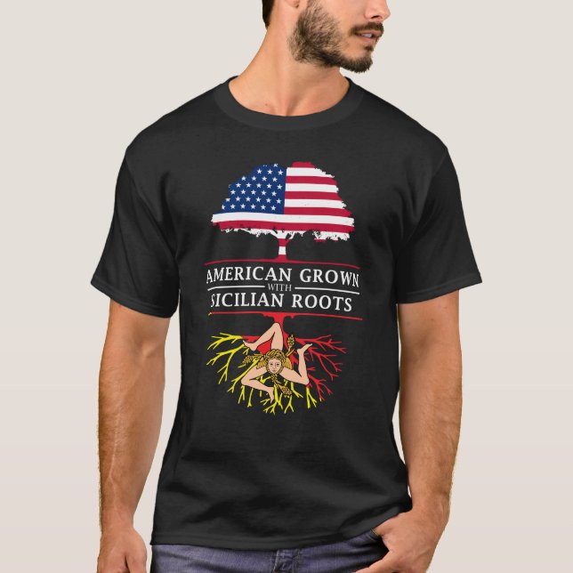 T-shirt Américain développé avec la conception sicilienne  (Devant)