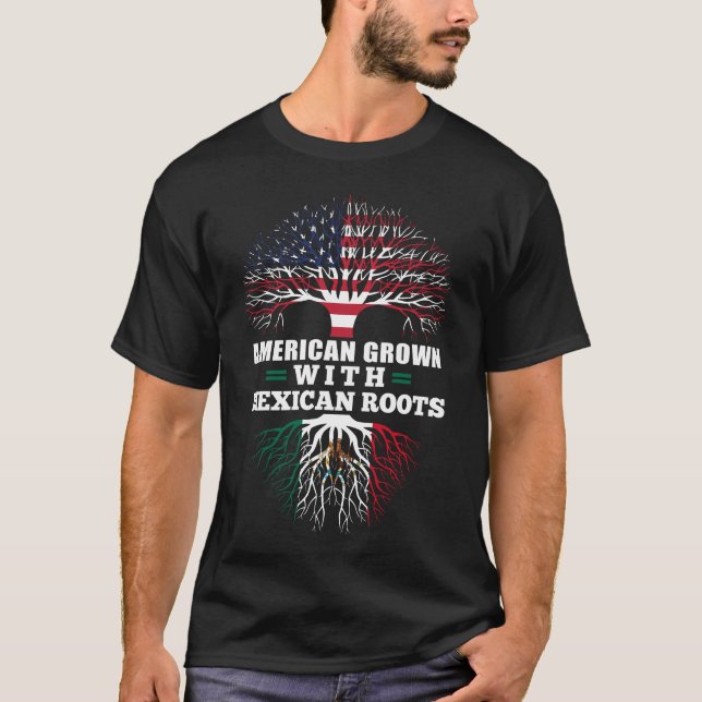 T-shirt Américain développé avec les racines mexicaines (Devant)