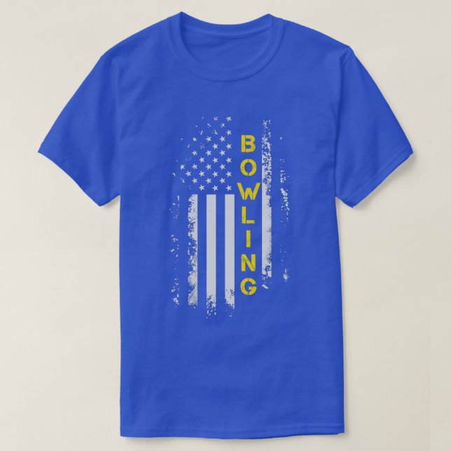 T-shirt américain Drapeau Bowling américain (Design devant)