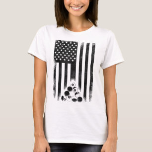 T-shirt Américain Drapeau en rack Billard Joueur Billiard