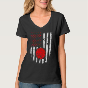 T-shirt Américain Drapeau Volleyball Usa Patriotique Amant