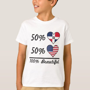 T-shirt Américain du Dominicain 50% de 50% 100% beau