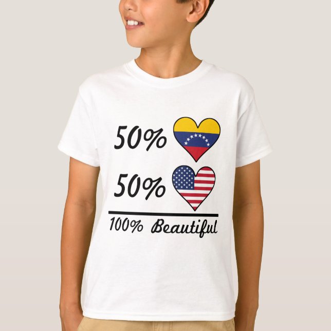 T-shirt Américain du Vénézuélien 50% de 50% 100% beau (Devant)
