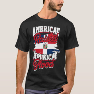 T-shirt Américain élevé aux racines dominicaines Dominicai