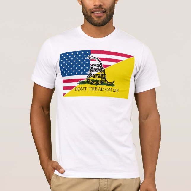 T-shirt Américain et drapeau de Gadsden (Devant)
