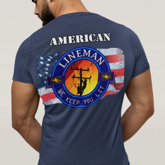 T-SHIRT AMÉRICAIN / FLORIDE (N'IMPORTE QUEL ÉTAT) LINEMAN (Créateur téléchargé)