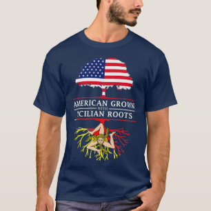 T-shirt Américain grandit avec des racines siciliennes Si