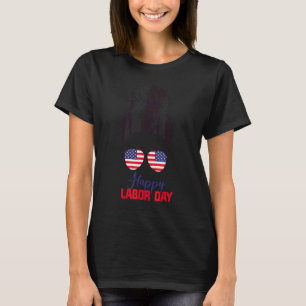 T-shirt Américain Joyeux Labor Day Chignon Décoiffé