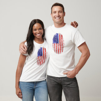 T-shirt Américain jusqu'à mes empreintes, fierté américain