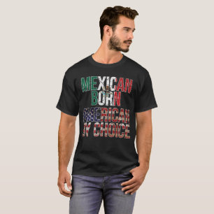 T-shirt Américain né mexicain par le drapeau national bi