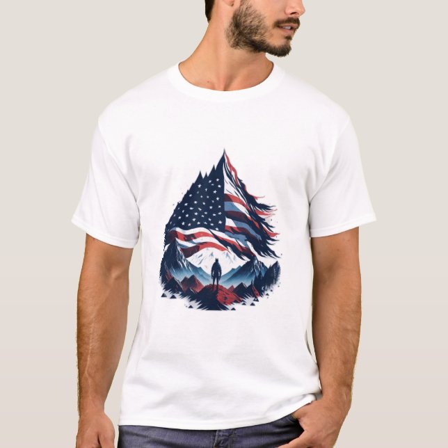 t-shirt américain papier peint drapeau américain (Devant)