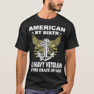 T-shirt Américain par naissance nous vétéran de marine 
