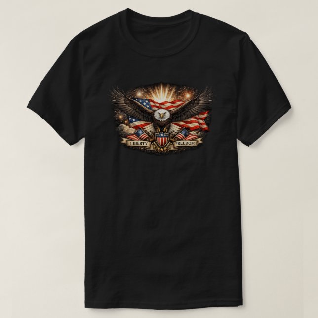 T-shirt Américain patriotique (8a) (Design devant)