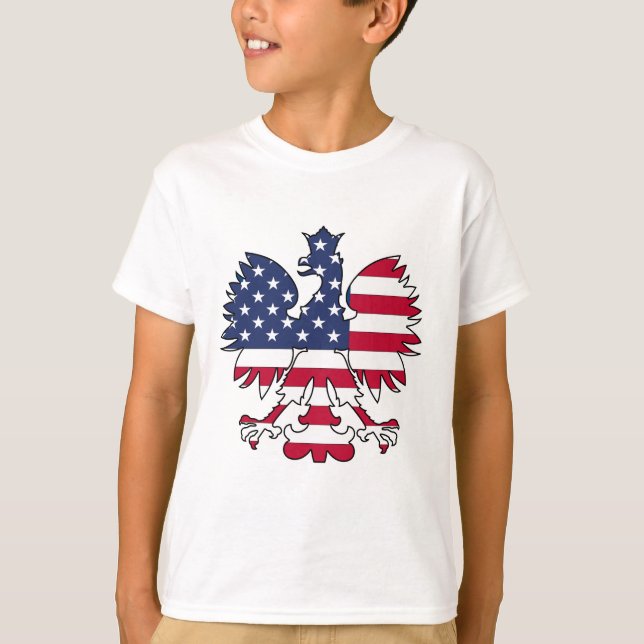 T-shirt Américain polonais Eagle (Devant)