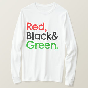 T-shirt américain rouge, noir et vert-africain