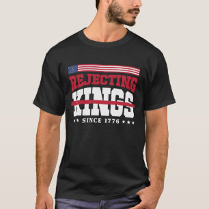 T-shirt Américains Rejetant les Rois Depuis 1776 Rouge Bla