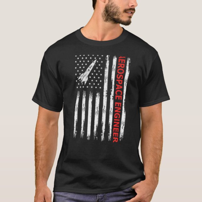 T-shirt American Aerospace Engineer USA Drapeau Premium (Devant)